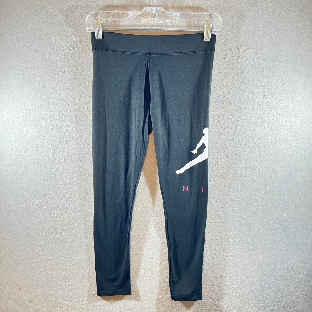 1208 | NWT Jordan Jumpman Girls Athletic Graphic Leggings Black L 12-13Y